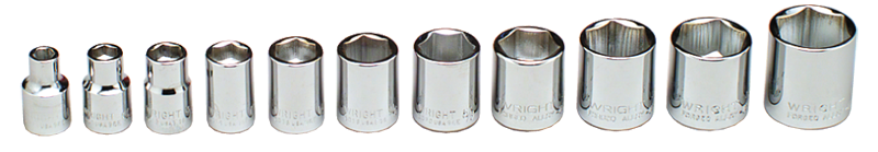 11 Piece - #312 - 1/4 to 7/8" - 3/8'' Drive - 6 Point - Socket Set - Americas Industrial Supply