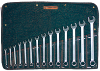 Wright Tool Fractional Combination Wrench Set -- 14 Pieces; 12PT Chrome Plated; Includes Sizes: 3/8; 7/16; 1/2; 9/16; 5/8; 11/16; 3/4; 13/16; 7/8; 15/16; 1; 1-1/16; 1-1/8; 1-1/4"; Grip Feature - Americas Industrial Supply