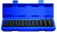 15 Piece - 11 to 32mm - 1/2" Drive - Metrid Deep Impact Socket SEt - Americas Industrial Supply