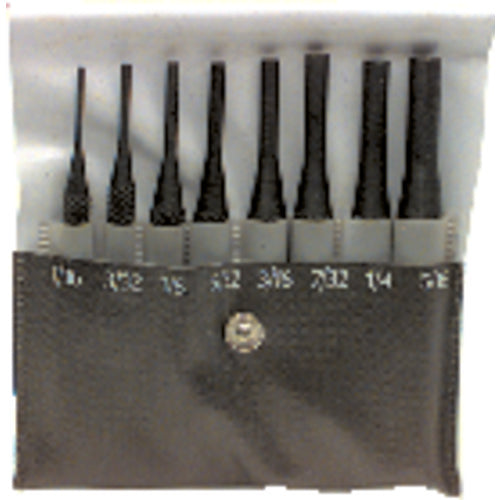 8 Pieces Regular Length Drive Pin Punch Set - Model HMC–022; 1/16″ to 5/16″ Diameter - Americas Industrial Supply