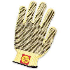 Ladies' Gloves- Perfect Fit Series Knits Cut Resistant- Kevlar With Coatings 7 Cut Standard Weight 100% Kevlar With Double Side Brown PVC Dot Coating. Aramid - PVC Screen Coated Cut Resistant - Knits - Americas Industrial Supply
