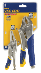 Fast Release Curved Jaw Locking Pliers Set -- 2 Pieces -- Includes: 10" Curved Jaw & 6" Long Nose - Americas Industrial Supply