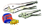 2pc. Chrome Plated Locking Pliers Set with Free Soft Toss Tiger Baseball - Americas Industrial Supply