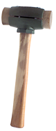 Rawhide Hammer with Face - 4 lb; Wood Handle; 2'' Head Diameter - Americas Industrial Supply