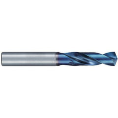 17/64″ Dia. × 8 mm Shank × 35 mm Flute Length × 74 mm OAL, Stub, 135°, Aqua Revo D, 2 Flute, External, Solid Carbide Drill - Exact Industrial Supply