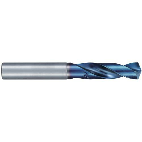 11/64″ Dia. × 6 mm Shank × 24 mm Flute Length × 62 mm OAL, Stub, 135°, Aqua Revo D, 2 Flute, External, Solid Carbide Drill - Exact Industrial Supply