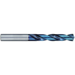 1/4″ Dia. × 8 mm Shank × 43 mm Flute Length × 84 mm OAL, Jobber, 135°, Aqua Revo D, 2 Flute, External, Solid Carbide Drill - Exact Industrial Supply