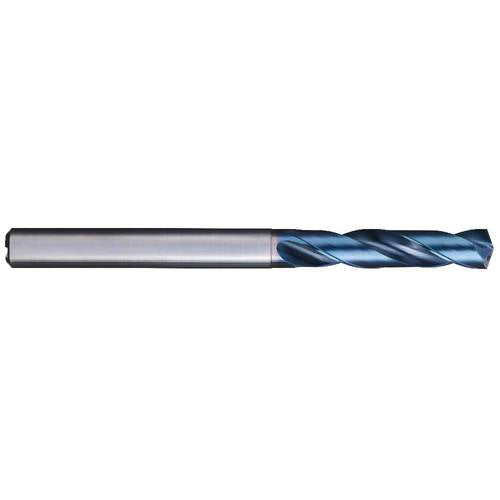 6.2 mm Dia. × 8 mm Shank × 34 mm Flute Length × 79 mm OAL, 3XD, 140°, Aqua Revo D, 2 Flute, Internal, Solid Carbide Drill