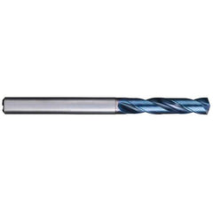 6.6 mm Dia. × 8 mm Shank × 34 mm Flute Length × 79 mm OAL, 3XD, 140°, Aqua Revo D, 2 Flute, Internal, Solid Carbide Drill