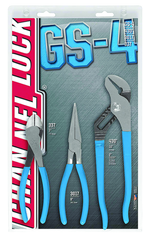 Channellock Combo Pliers Set -- #GS4; 3 Pieces; Includes: 7-1/2" Long Nose; 7" Cutting; 10" Tongue & Groove - Americas Industrial Supply