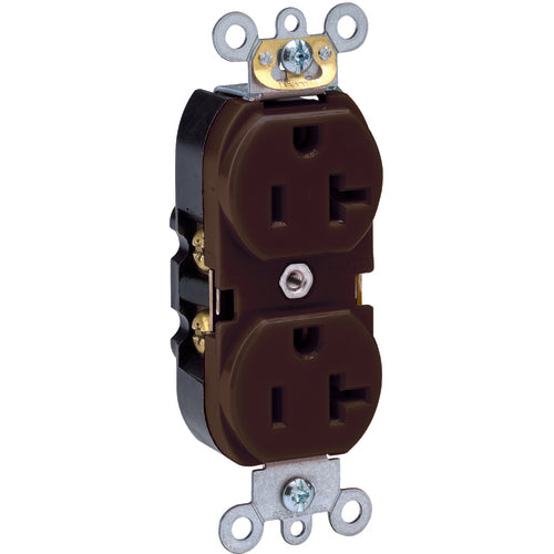 20 A; 125 Volt; NEMA 5-20R; 3W; Straight Blade Wiring Device - Brown - Americas Industrial Supply