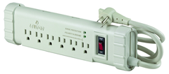 15 Amp; 120 Volt; 6 Plug Office Grade Surge Strip - Beige - Americas Industrial Supply