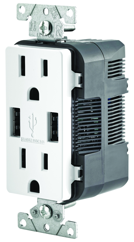 15 Amp; 125 Volt; White USB Duplex Receptical - Americas Industrial Supply