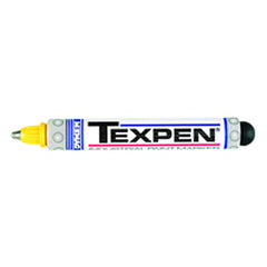 Texpen Medium Marker - Stainless Steel Ball Tip - Yellow - Americas Industrial Supply
