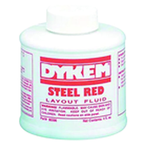 Layout Fluid - Brush-in-Cap Bottle - Red - 4.0 oz - Americas Industrial Supply