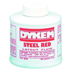 Layout Fluid - Brush-in-Cap Bottle - Red - 4.0 oz - Americas Industrial Supply