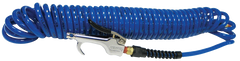 #600PU25BT - 1/4 MPT x 25 Feet - Blue Polyurethane - 2 Swivel Fitting(s) - Recoil Air Hose & Air Blow Gun Kit - Americas Industrial Supply