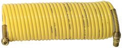 #N38-25A - 3/8 MPT x 25 Feet - Yellow Nylon - 1-Swivel x 1- Rigid Fitting(s) - Recoil Air Hose - Americas Industrial Supply