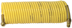 #N38-17A - 3/8 MPT x 17 Feet - Yellow Nylon - 1-Swivel x 1- Rigid Fitting(s) - Recoil Air Hose - Americas Industrial Supply