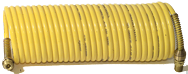#N38-12A - 3/8 MPT x 12 Feet - Yellow Nylon - 1-Swivel x 1- Rigid Fitting(s) - Recoil Air Hose - Americas Industrial Supply
