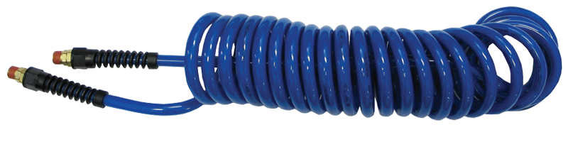 #PU1410BB - 1/4 MPT x 10 Feet - Dark Blue Polyurethane - 1-Swivel Fitting(s) - Self-Storing Hose - Americas Industrial Supply