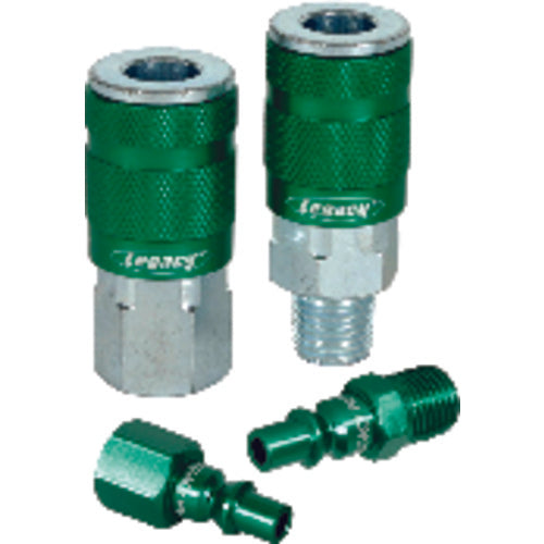 Model A71456B–1/4″ Body × 1/4″ NPT–5 Pieces - Green ARO Coupler & Plug Kit