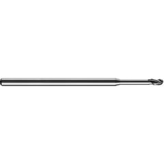 ‎0.045″ Dia. × 1/8″ Shank × 0.068″ DOC × 2-1/2″ OAL, Carbide TA, Spiral , 3 Flute, 30° Helix, Ballnose End Mill