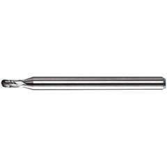 0.08″ Dia. × 1/8″ Shank × 0.24″ DOC × 2″ OAL, Carbide TA, Spiral , 4 Flute, 30° Helix, Ballnose End Mill