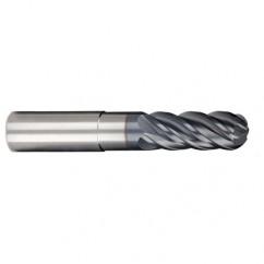 1/2" Dia. - 5/8" LOC - 6 OAL 5 FL Ball Nose Carbide End Mill-AlCrN-X - Americas Industrial Supply