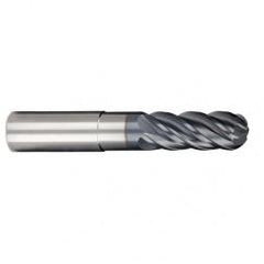 1/2" Dia. - 5/8" LOC - 6 OAL 5 FL Ball Nose Carbide End Mill-AlCrN-X - Americas Industrial Supply