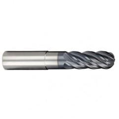 3/4" Dia. - 1" LOC - 7 OAL Ball Nose 5 FL Carbide S/E HP End Mill-AlTiN-X - Americas Industrial Supply