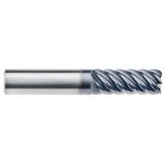 3/8" Dia. - 1-1/4" LOC - 3" OAL - .030 Radius 6 FL Carbide End Mill-AlTiN-x - Americas Industrial Supply