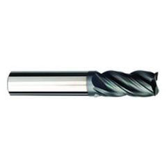 7/16 Dia. x 2-3/4 Overall Length 4-Flute .030 C/R Solid Carbide SE End Mill-Round Shank-Center Cut-AlCrN-X - Americas Industrial Supply