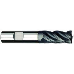 1/2 Dia. x 4 Overall Length 4-Flute .030 C/R Solid Carbide SE End Mill-Weldon Shank-Center Cut-AlCrN-X - Americas Industrial Supply
