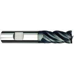 1/2 Dia. x 4 Overall Length 4-Flute .030 C/R Solid Carbide SE End Mill-Weldon Shank-Center Cut-AlCrN-X - Americas Industrial Supply