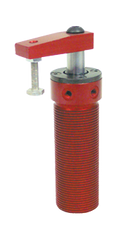 Round Threaded Body Pneumatic Swing Cylinder - #8015 .38'' Vertical Clamp Stroke - With Arm - RH Swing - Americas Industrial Supply