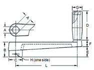 Broached Crank Handle - 3/4'' Hole Diameter; 3-1/4'' Handle Length; 6.3'' Width - Americas Industrial Supply