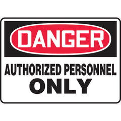 Sign, Danger Authorized Personnel Only, 10″ × 14″, Aluminum - Americas Industrial Supply