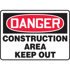 Sign, Danger Construction Area Keep Out, 7″ × 10″, Aluminum - Americas Industrial Supply