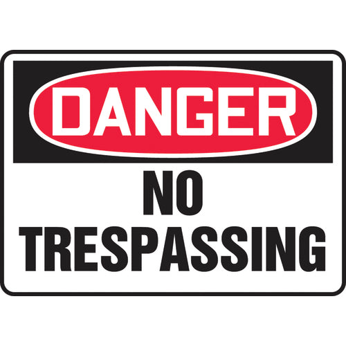 Sign, Danger No Trespassing, 10″ × 14″, Plastic - Americas Industrial Supply