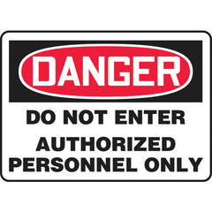 Sign, Danger Do Not Enter Authorized Personnel Only, 10″ × 14″, Plastic - Americas Industrial Supply