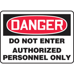 Sign, Danger Do Not Enter Authorized Personnel Only, 7″ × 10″, Aluminum - Americas Industrial Supply