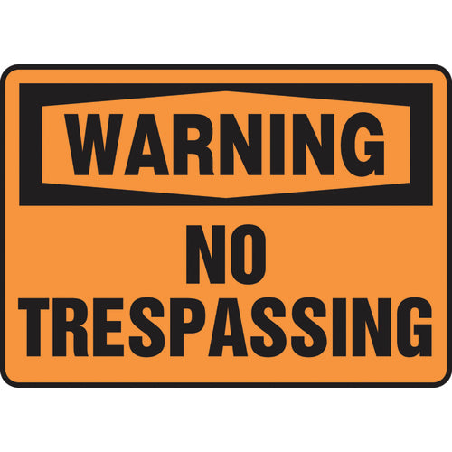 Sign, Warning No Trespassing, 7″ × 10″, Plastic - Americas Industrial Supply