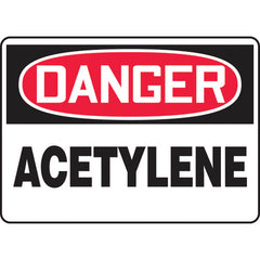 Sign, Danger Acetylene, 10″ × 14″, Aluminum - Americas Industrial Supply