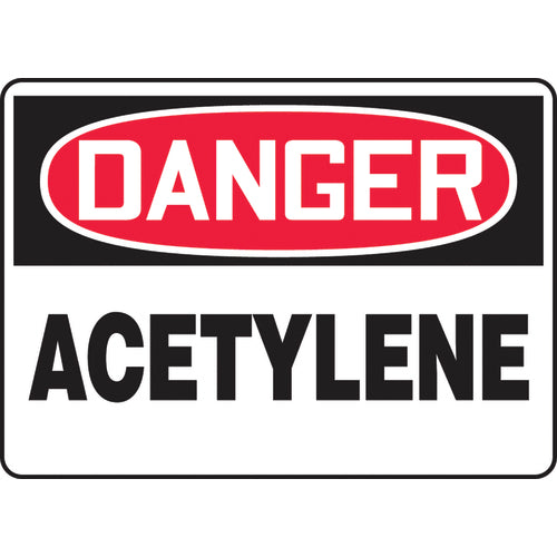 Sign, Danger Acetylene, 7″ × 10″, Aluminum - Americas Industrial Supply