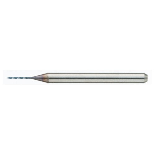 MDSS0073-ACF40B 0.73 mm Dia. × 0.73 mm Shank × 9 mm Flute Length × 38 mm OAL, PVD, External Coolant, Cylindrical Solid Carbide Drill - Exact Industrial Supply