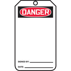Safety Tag, Danger (Blank), 25/Pk, Cardstock - Americas Industrial Supply