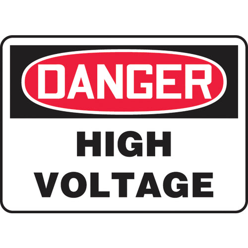 Sign, Danger High Voltage, 10″ × 14″, Plastic - Americas Industrial Supply