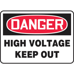 Sign, Danger High Voltage Keep Out, 7″ × 10″, Aluminum - Americas Industrial Supply