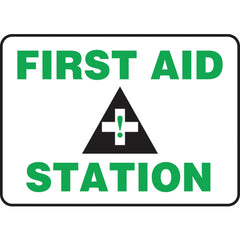 Sign, First Aid Station, 7″ × 10″, Vinyl - Americas Industrial Supply